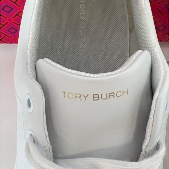 Tory Burch Howell Court White Sneakers Women Snake Printed Tennis Shoes Size 10 - Picture 5 of 9
